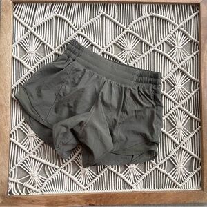 Lululemon Olive Green Hotty Hot Shorts Size 4